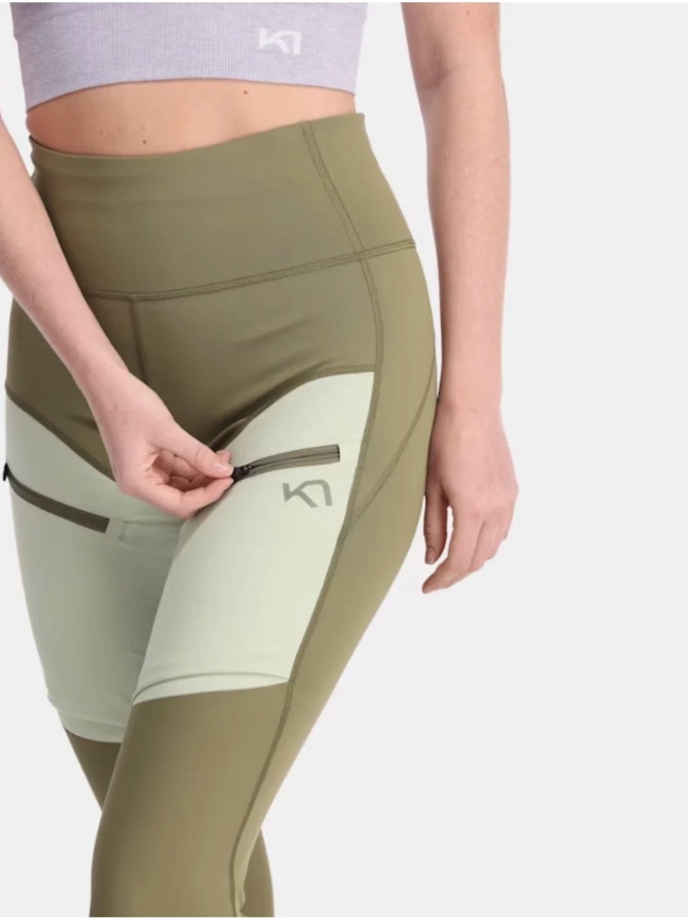 KARI TRAA Ane Hiking Performance Tights - Women's Medium Olive Green